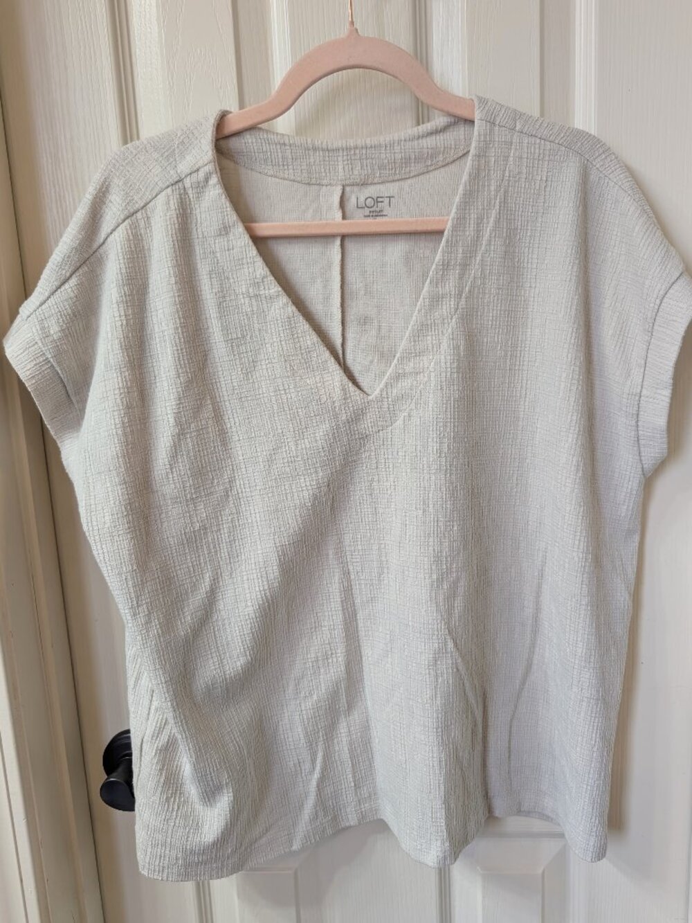 Loft Dolman Cream Linen Blouse Size XL